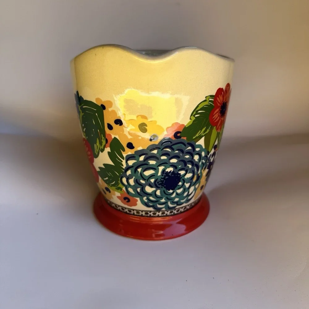 Pioneer Woman Large Ceramic Measuring Cup Dazzling Dahlias Floral 4 Cups 1 Quart